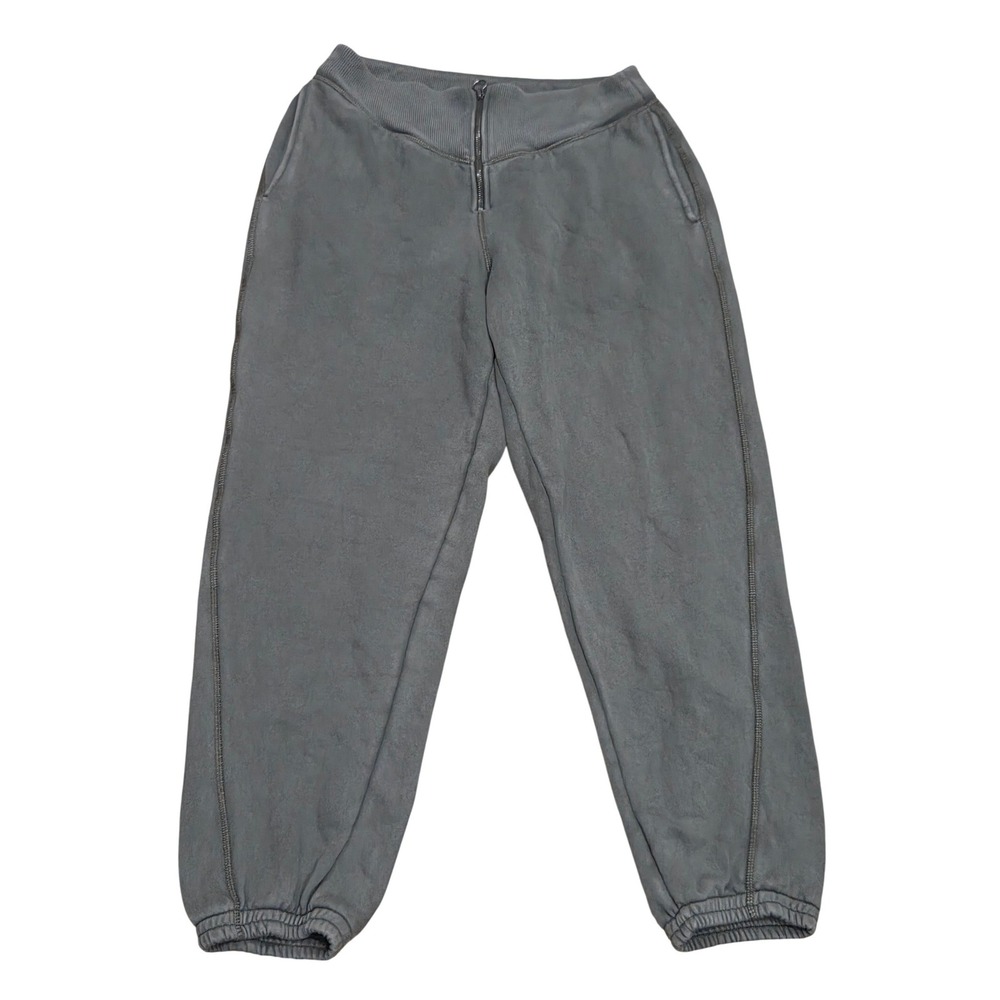 Aerie Zipper Barrel Balloon High Waisted Fleece Jogger Sweatpants Green Large